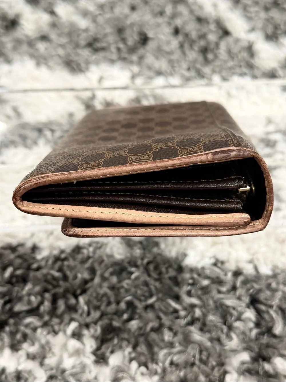 Preloved Authentic Vintage CELINE Macadam Triomphe Long Bifold Wallet Brown